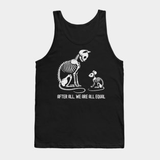 All Equal Cat and Mouse Skeleton Graphic - Tolerance & Equality Design Tank Top